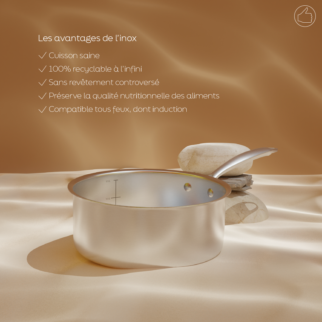 Casserole en acier inoxydable triply ⌀18 cm - Sans couvercle